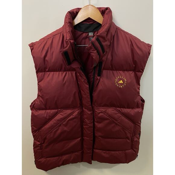 Adidas by Stella McCartney Wine Sleeveless Padded Winter Gilet Vest Sz XL